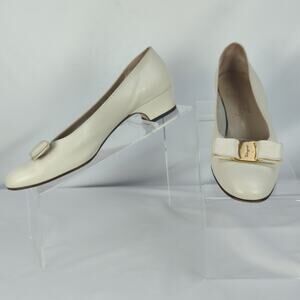 Salvatore Ferragamo Ivory Heels with Signature Bow